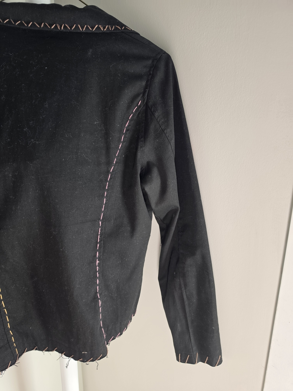 Miss Lisa Black Embroidered Button-Accent Blazer Jacket - Picture 9 of 9